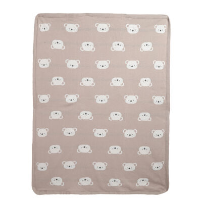 Infants Light Natural Printed Pram Blanket